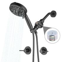 Conjunto de torneiras de chuveiro SUBEIXI 2 alças com filtro, cabeça de chuveiro, preto fosco