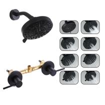 Conjunto de torneiras de chuveiro SUBEIXI Matte Black com 2 alças com 8 modos