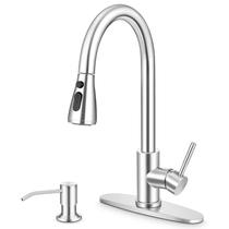 Conjunto de torneiras de pia de cozinha Herogo Brushed Nickel com pulverizador