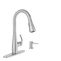 Conjunto de torneiras de pia de cozinha Moen Essie com dispensador de sabão Conjunto de torneiras de pia de cozinha Moen Essie com dispensador de sabão