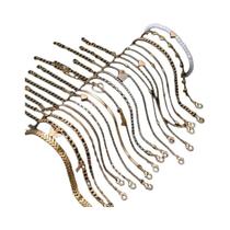 Conjunto De Tornozeleiras Femininas Boêmias Com Corações E Borboletas De Strass, 13 Peças, Turquesa