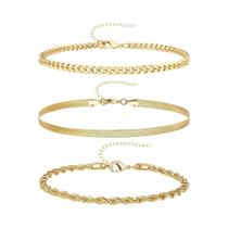 Conjunto De Tornozeleiras Femininas Em Aço Inoxidável: Corrente Torcida Estilo Cobra E Corda Joias Conjunto De Tornozeleiras Femininas Em Aço Inoxidável: Corrente Torcida Estilo Cobra E Corda Joias