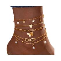 Conjunto De Tornozeleiras Retrô Femininas Com Múltiplas Camadas E Franjas, Joias De Praia Vintage Conjunto De Tornozeleiras Retrô Femininas Com Múltiplas Camadas E Franjas, Joias De Praia Vintage