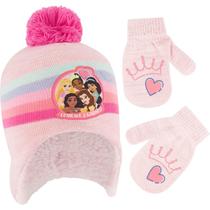 Conjunto de Touca e Luvas de Inverno Disney Princesa para Meninas Pequenas Conjunto de Touca e Luvas de Inverno Disney Princesa para Meninas Pequenas