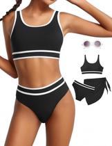 Conjunto de Traje de Baño Minggo para Adolescentes Niñas Bikini de Cintura Alta 8-15 Años Conjunto de Traje de Baño Minggo para Adolescentes Niñas Bikini de Cintura Alta 8-15 Años