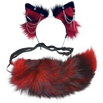 Conjunto de trajes de cosplay Ekwikzz Wolf Ears Tail Set Halloween Gothic Conjunto de trajes de cosplay Ekwikzz Wolf Ears Tail Set Halloween Gothic