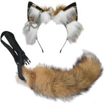 Conjunto de trajes de cosplay Ekwikzz Wolf Ears Tail Set Halloween Gothic Conjunto de trajes de cosplay Ekwikzz Wolf Ears Tail Set Halloween Gothic