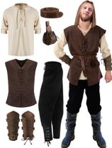 Conjunto de trajes masculinos Shine Renaissance Viking Medieval GG