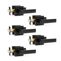 Conjunto de travas de porta Privacy Door Levers Gobrico Matte Black, pacote com 5