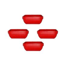 Conjunto De Travessa Cheff Vemplast 250Ml 4Un Vermelho