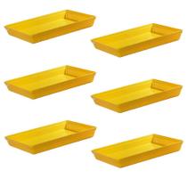 Conjunto De Travessa Stillo Rasa Vemplast G 6 Peças Amarelo