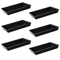 Conjunto De Travessa Stillo Rasa Vemplast G 6 Peças Preto