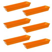 Conjunto De Travessa Stillo Vemplast M 4L 6 Peças Laranja