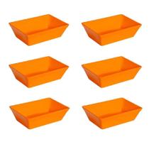 Conjunto De Travessa Stillo Vemplast P 2L 6 Peças Laranja