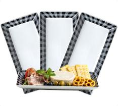 Conjunto de travessas de cerâmica de 4 pratos quadriculados YHOSSEUN de 30 cm