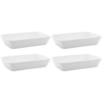 Conjunto de Travessas de Porcelana Lyor Linea 1L Brancas 4 Pratos Refratários Retangulares Conjunto de Travessas de Porcelana Lyor Linea 1L Brancas 4 Pratos Refratários Retangulares