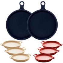 Conjunto de Travessas Para Servir 5 Peças Porcelana Estilo Nórdico.