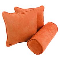 Conjunto de travesseiros Blazing Needles, 3 peças de tangerina de microcamurça com fio Conjunto de travesseiros Blazing Needles, 3 peças de tangerina de microcamurça com fio