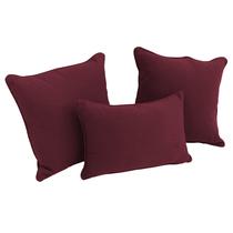 Conjunto de travesseiros Blazing Needles Burgundy Corded Twill, 3 peças Conjunto de travesseiros Blazing Needles Burgundy Corded Twill, 3 peças
