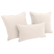 Conjunto de travesseiros Blazing Needles Corded Twill Natural, 3 peças