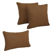 Conjunto de travesseiros Blazing Needles Mocha Corded, 3 unidades