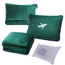 Conjunto de travesseiros de viagem Nenolix 3 em 1 350 g/m2 com bolsa verde escuro Conjunto de travesseiros de viagem Nenolix 3 em 1 350 g/m2 com bolsa verde escuro