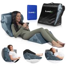Conjunto de travesseiros ortopédicos Bed Wedge Lunix Memory Foam Navy