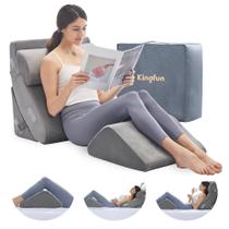 Conjunto de travesseiros ortopédicos com cunha Kingfun Memory Foam, 4 unidades