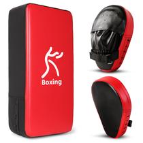 Conjunto de treinamento de boxe Odoland Punching Mitts Kick Pad preto/vermelho Conjunto de treinamento de boxe Odoland Punching Mitts Kick Pad preto/vermelho