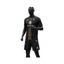 Conjunto De Treinamento MMA Oversized Preto E Dourado Para Homens E Mulheres, Camiseta E Shorts