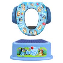 Conjunto de Treinamento para Vaso Sanitário Ginsey Bluey - com Assento e Banquinho Macios