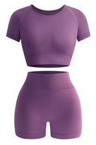 Conjunto de treino OLCHEE Seamless Acid Wash Yoga Purple para mulheres