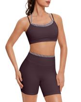 Conjunto de Treino OMKAGI Feminino - Sutiã Esportivo de Dupla Camada e Shorts Conjunto de Treino OMKAGI Feminino - Sutiã Esportivo de Dupla Camada e Shorts