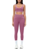 Conjunto de treino PQBPQB top cropped roxo e legging XS