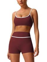 Conjunto de treino, sutiã esportivo AGYMNX, cami, blusa e shorts para levantar o bumbum Conjunto de treino, sutiã esportivo AGYMNX, cami, blusa e shorts para levantar o bumbum