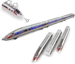 Conjunto de trem-bala elétrico, brinquedo modelo ferroviário de alta velocidade com som e luz, presentes para crianças, incluindo trilhos Conjunto de trem-bala elétrico, brinquedo modelo ferroviário de alta velocidade com som e luz, presentes para crianças, incluindo trilhos
