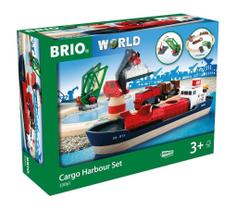 Conjunto de trem BRIO World Cargo Harbor 33061 16 peças de mais de 3 anos