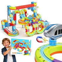Conjunto de Trem de Brinquedo HEXIMANX Cubo Infinito Magnético 3D 141 Peças