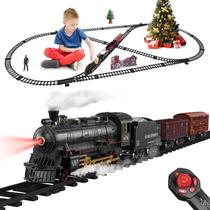Conjunto de Trem de Brinquedo SWATOW Locomotiva a Vapor com Controle Remoto