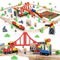 Conjunto de trem de madeira TOY Life 80 unidades para meninos e meninas de 3 anos ou mais Conjunto de trem de madeira TOY Life 80 unidades para meninos e meninas de 3 anos ou mais