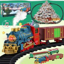 Conjunto de trem de Natal DREMTOY recarregável com spray, luzes, S