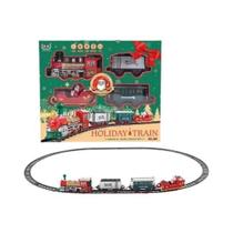 Conjunto De Trem De Natal Para Crianças Com Luzes E Sons, Trilhos De Ferrovia, Locomotiva, Brinquedo