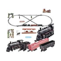 Conjunto De Trem Elétrico a Bateria Com Fumaça, Luz E Som De Locomotiva a Vapor