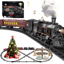 Conjunto de trem elétrico BUBUQE Christmas com luzes e sons para crianças