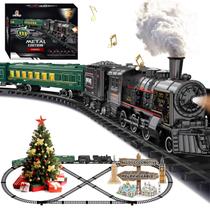 Conjunto de trem elétrico BUBUQE Christmas com luzes e sons para crianças