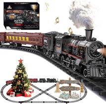 Conjunto de trem elétrico BUBUQE Christmas com luzes e sons para crianças
