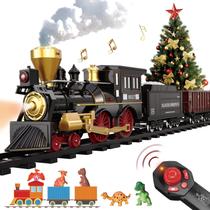 Conjunto de Trem Elétrico com Controle Remoto BUBUQE - Locomotiva a Vapor