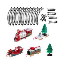 Conjunto De Trem Elétrico De Natal Com Música, Carros Ferroviários Do Papai Noel, Pistas De Corrida