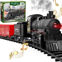 Conjunto de Trem Elétrico MindPal com Fumaça, Luzes e Som para Crianças