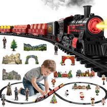 Conjunto de Trem Elétrico NIPLOOOW com Som, Luz e Fumaça para Crianças